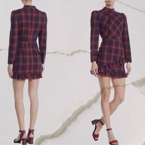 Plaid turtleneck dress
